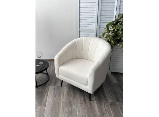 Кресло KALMAR NINI-01 Белый, teddy / черный каркас в Кургане