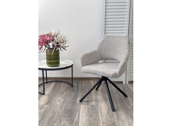 Стул NURI 180 град. поворот. 3018-03 светло-серый, шенилл/ черный каркас, ®DISAUR в Кургане