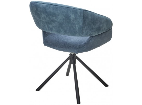 Стул EMBER 360 град. поворот. 7525-56 Синий, велюр/ ENJOY-315 Синий, ткань/ Черный, ®DISAUR в Кургане