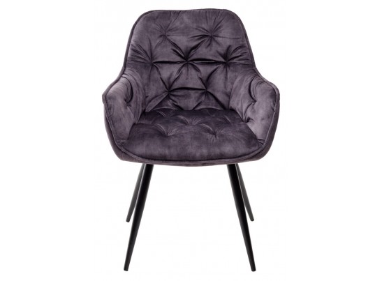 Стул MALTA 912-06 темно-серый, велюр/черный каркас в Кургане