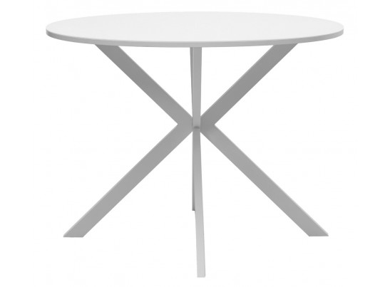 Стол ВЕГА D100 Белый, стекло/ белый каркас в Кургане