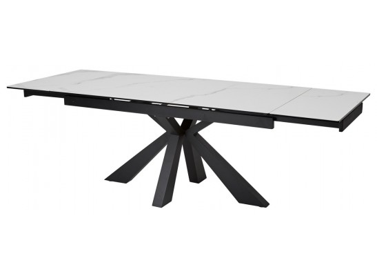 Стол ALEZIO 160 BIANCO TL-45 Белый мрамор матовый, испанская керамика/ черный каркас, ®DISAUR в Кургане