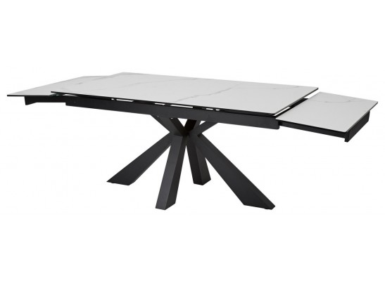 Стол ALEZIO 160 BIANCO TL-45 Белый мрамор матовый, испанская керамика/ черный каркас, ®DISAUR в Кургане