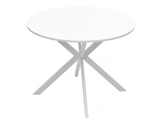 Стол ВЕГА D100 Белый, стекло/ белый каркас в Кургане