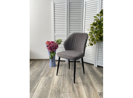 Стул VENA, цвет B28 Темно-серый, велюр/ черный каркас в Кургане