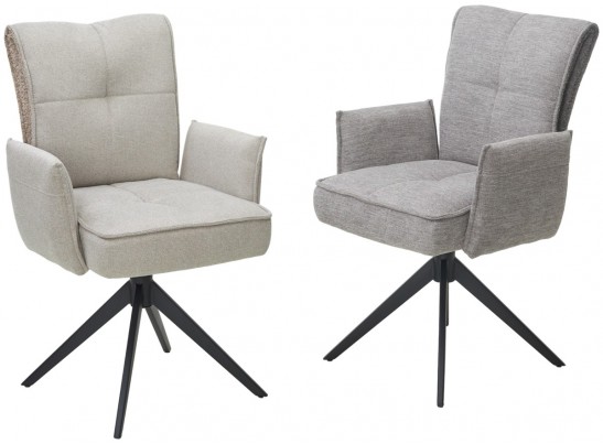 Стул PONCE 360 град. поворот. Brego-07 Серый, ткань/ XD841-16 Серый, букле/ Черный, ®DISAUR в Кургане