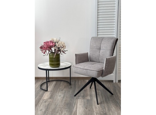 Стул PONCE 360 град. поворот. Brego-07 Серый, ткань/ XD841-16 Серый, букле/ Черный, ®DISAUR в Кургане