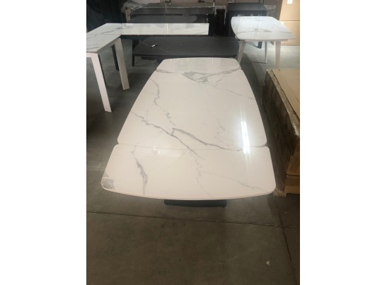 Стол ALATRI 120 GLOSS STATUARIO WHITE SINTERED STONE / BLACK в Кургане