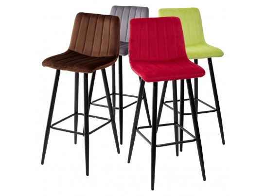 Барный стул DERRY G108-17 живой коралл, велюр в Кургане