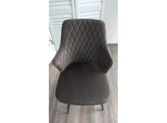 Стул HERMAN 360 град. ГРАФИТ #14, велюр / черный каркас в Кургане