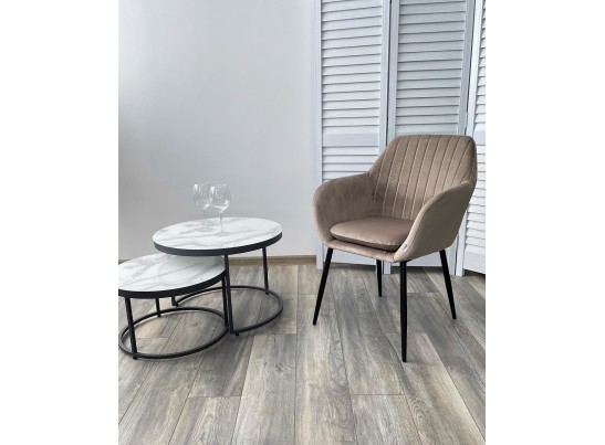 Стул ALABAMA BLUVEL-40 BEIGE, велюр / черный каркас в Кургане