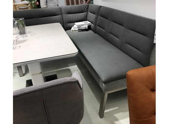 Скамья угловая MALIAN GREY 211х171,5 см, экокожа + ткань в Кургане