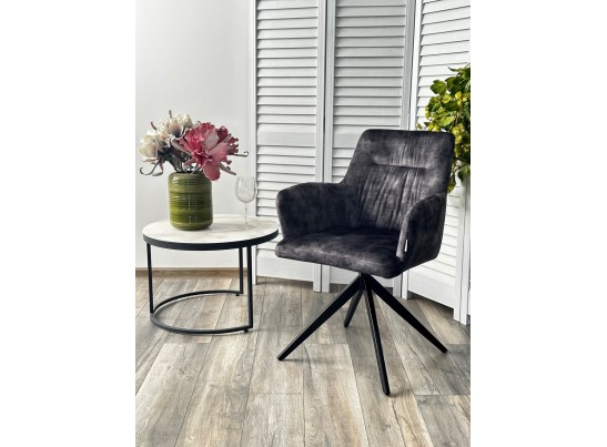 Стул DANTE 360 град. поворот. VT5001-3 античный серый, велюр без "пальчиковый"/ черный, DISAUR в Кургане