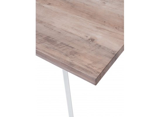 OLD Стол BRICK 140 Серый дуб #31054K/ БЕЛЫЙ каркас в Кургане
