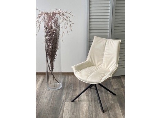 Стул ОСЛО Atmocfera 010 Бежевый / Orakul 160 Белый / Черный каркас M-City в Кургане