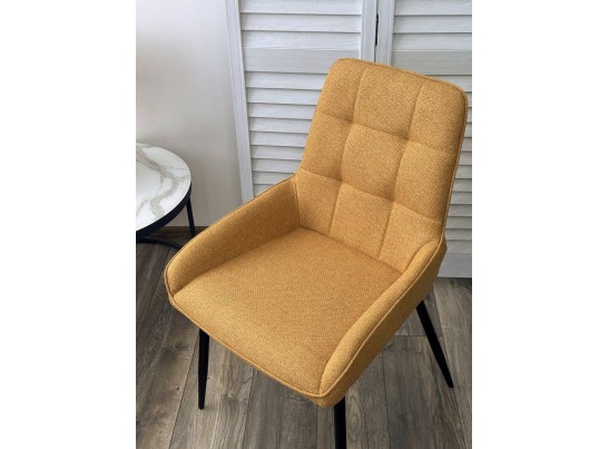 Стул CARACAS Barrel-48 Горчичный, ткань / черный каркас / Товарный знак DISAUR в Кургане