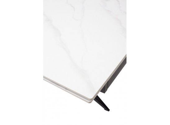 Стол FORIO 160 MATT WHITE MARBLE SOLID CERAMIC / BLACK, ®DISAUR в Кургане