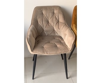 Стул TROY BLUVEL-40 BEIGE, велюр/ черный каркас 