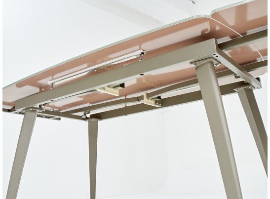 Стол ELIOT 120 GREY9 матовое стекло цвет шампань/ GREY9 каркас в Кургане