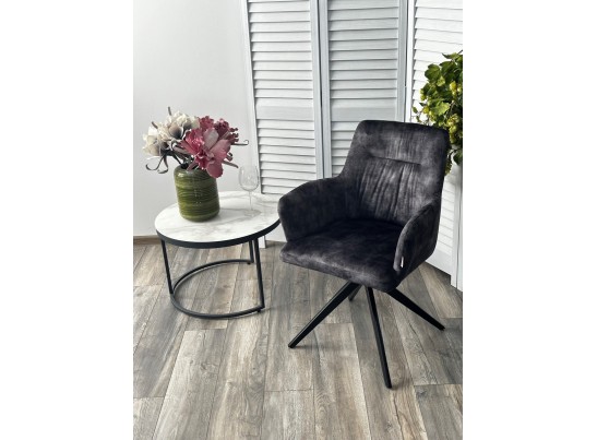 Стул DANTE 360 град. поворот. VT5001-3 античный серый, велюр без "пальчиковый"/ черный, DISAUR в Кургане