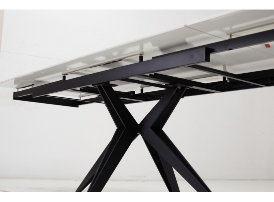 Стол FORIO 160 MATT WHITE MARBLE SOLID CERAMIC / BLACK, ®DISAUR в Кургане