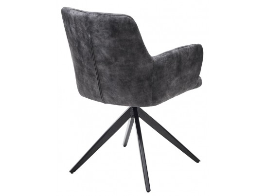 Стул DANTE 360 град. поворот. VT5001-3 античный серый, велюр без "пальчиковый"/ черный, DISAUR в Кургане