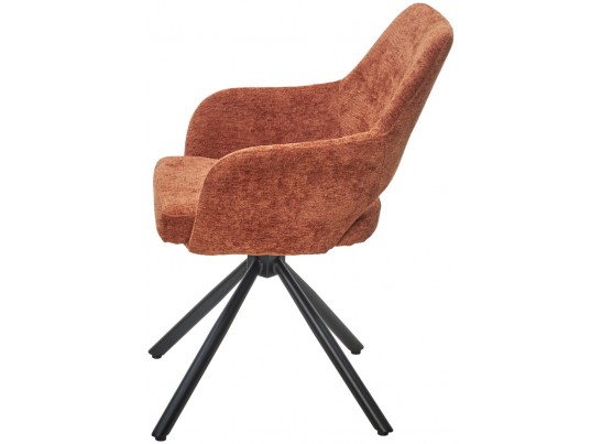 Стул NURI 180 град. поворот. 3018-09 терракотовый, шенилл/ черный каркас, ®DISAUR в Кургане