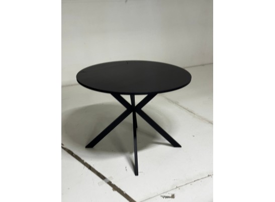 Стол ВЕГА D100 Черный, стекло/ черный каркас в Кургане