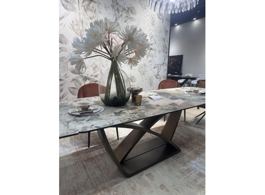 Стол ALONSO 200 TL-137 матовый, итальянская керамика/медный брашированный каркас, ®DISAUR в Кургане