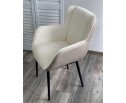 Стул ВОЛКАНО (VOLCANO) Белый Wales-101, ткань/светло-беж Maison 09, экокожа/ черный каркас, DISAUR в Кургане