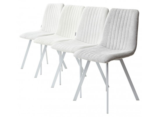 Стул ELVIS WZ2042-19 галечный серый фактурный велюр/ белый каркас в Кургане