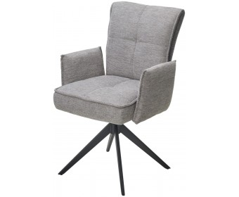 Стул PONCE 360 град. поворот. Brego-07 Серый, ткань/ XD841-16 Серый, букле/ Черный, ®DISAUR