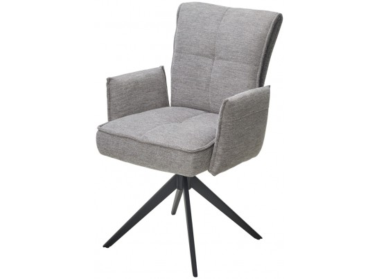 Стул PONCE 360 град. поворот. Brego-07 Серый, ткань/ XD841-16 Серый, букле/ Черный, ®DISAUR в Кургане