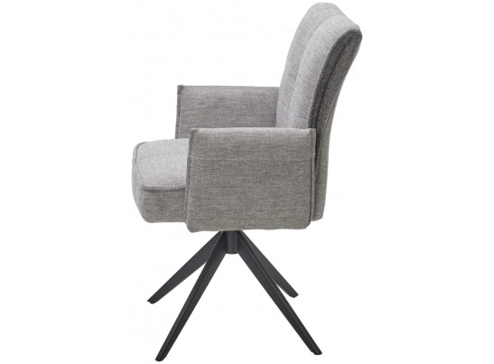 Стул PONCE 360 град. поворот. Brego-07 Серый, ткань/ XD841-16 Серый, букле/ Черный, ®DISAUR в Кургане