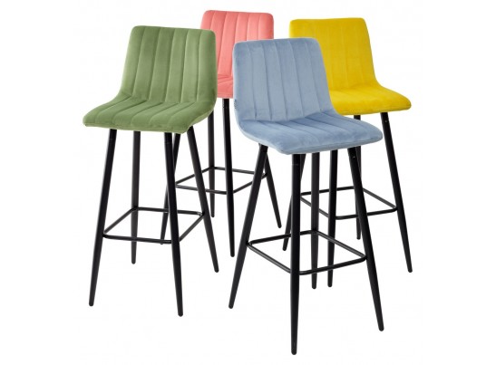 Барный стул DERRY G108-17 живой коралл, велюр в Кургане