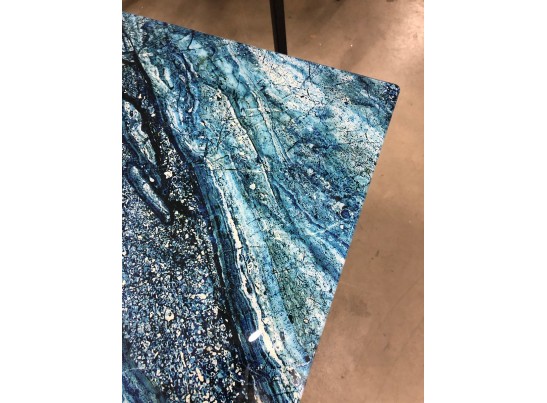 Стол Франк 180 АКВАМАРИН, стекло / АКВАМАРИН-ЧЕРНЫЙ в Кургане