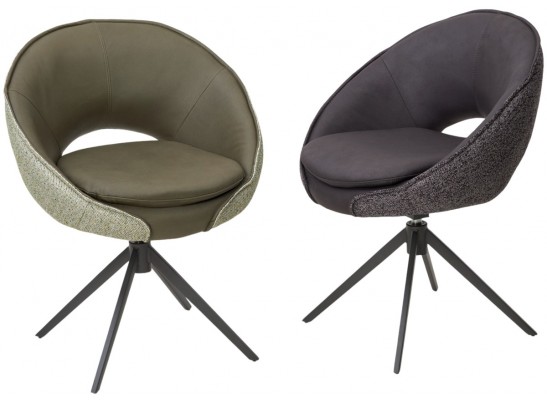 Стул ANABEL 360 град. поворот Черный Maison 99# / OTE COBBLE 457 / серый каркас, ®DISAUR