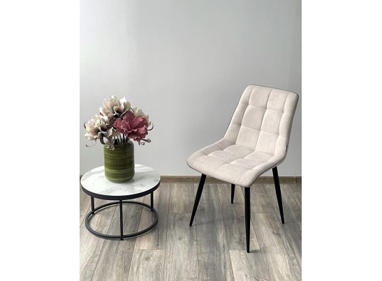 Стул CHIC HE622-01/ HE622-05 топленое молоко, ткань/ черный каркас в Кургане