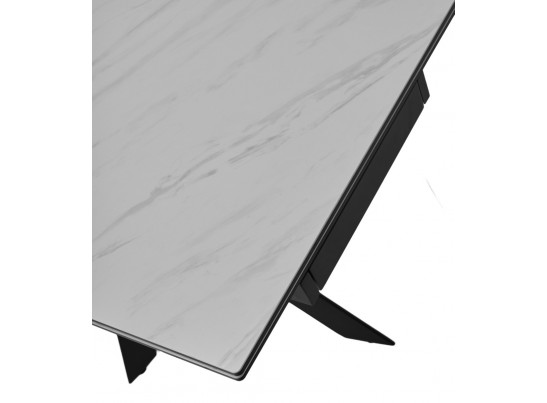 Стол BELLUNO 160 MARBLES KL-99 Белый мрамор матовый, итальянская керамика/ черный каркас, ®DISAUR в Кургане