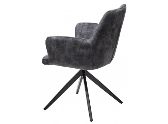 Стул DANTE 360 град. поворот. VT5001-3 античный серый, велюр без "пальчиковый"/ черный, DISAUR в Кургане