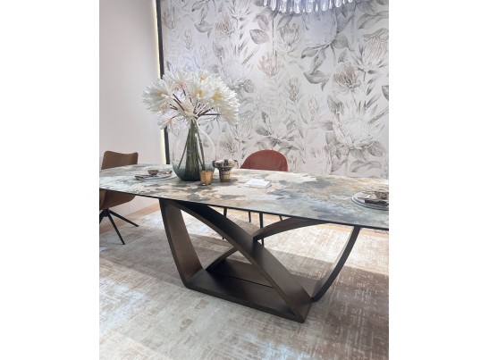 Стол ALONSO 200 TL-137 матовый, итальянская керамика/медный брашированный каркас, ®DISAUR в Кургане