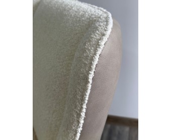 Стул ВОЛКАНО (VOLCANO) Белый Wales-101, ткань/светло-беж Maison 09, экокожа/ черный каркас, DISAUR