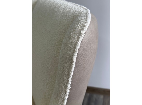 Стул ВОЛКАНО (VOLCANO) Белый Wales-101, ткань/светло-беж Maison 09, экокожа/ черный каркас, DISAUR в Кургане