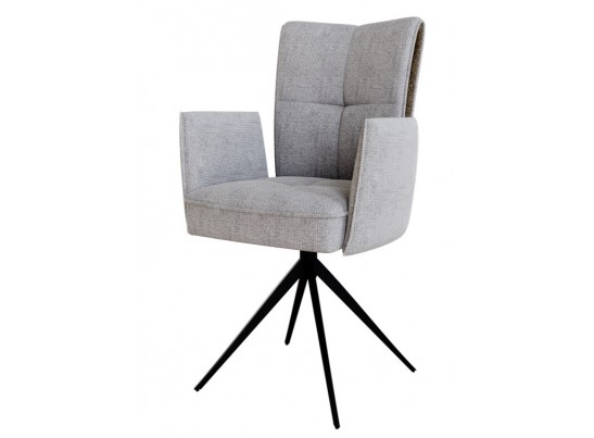 Стул PONCE 360 град. поворот. Brego-07 Серый, ткань/ XD841-16 Серый, букле/ Черный, ®DISAUR в Кургане