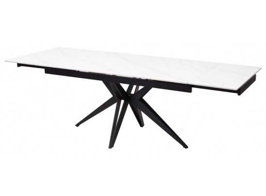 Стол FORIO 160 MATT WHITE MARBLE SOLID CERAMIC / BLACK, ®DISAUR в Кургане