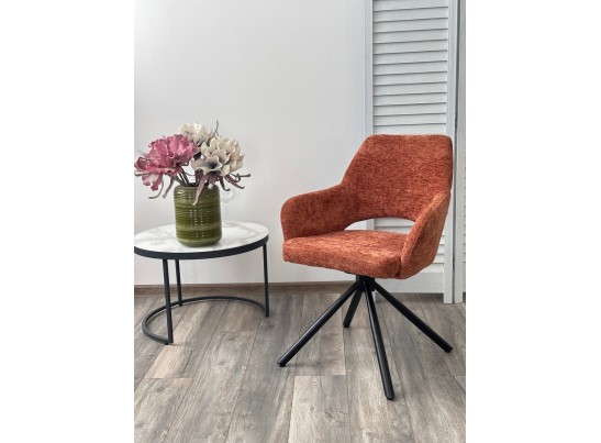 Стул NURI 180 град. поворот. 3018-09 терракотовый, шенилл/ черный каркас, ®DISAUR в Кургане