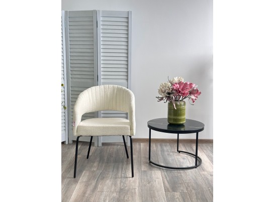 Стул SNUG 3018-01 белый, шенилл / черный каркас, ®DISAUR в Кургане