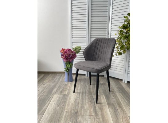 Стул VENA, цвет B28 Темно-серый, велюр/ черный каркас в Кургане