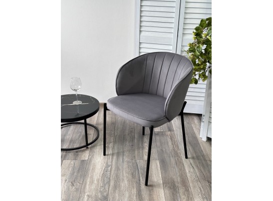 Стул ДЕНИ, цвет Velutto 32 Антрацитовый, велюр / черный каркас в Кургане