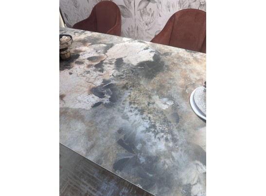 Стол ALONSO 200 TL-137 матовый, итальянская керамика/медный брашированный каркас, ®DISAUR в Кургане